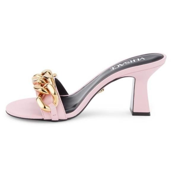 Versace Pink and Gold Women's Heeled Sandals​ - Picture 4 of 9